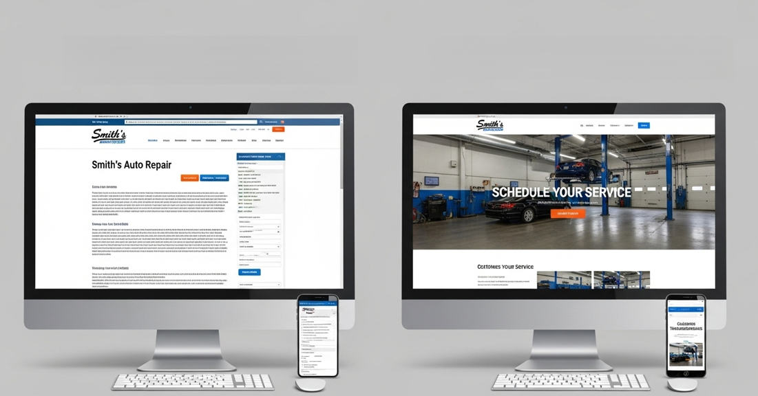 Before and after website transformation