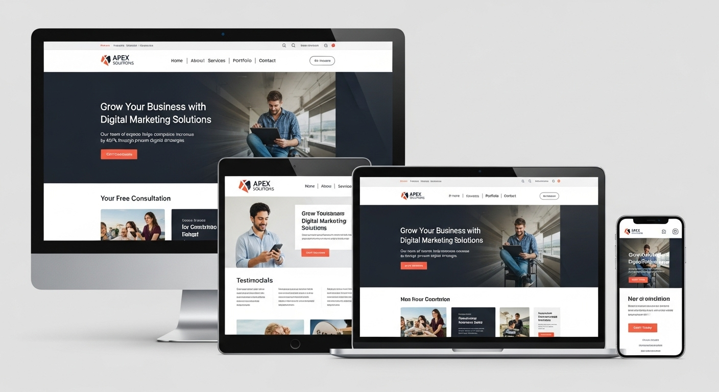 Portfolio showcase of responsive websites